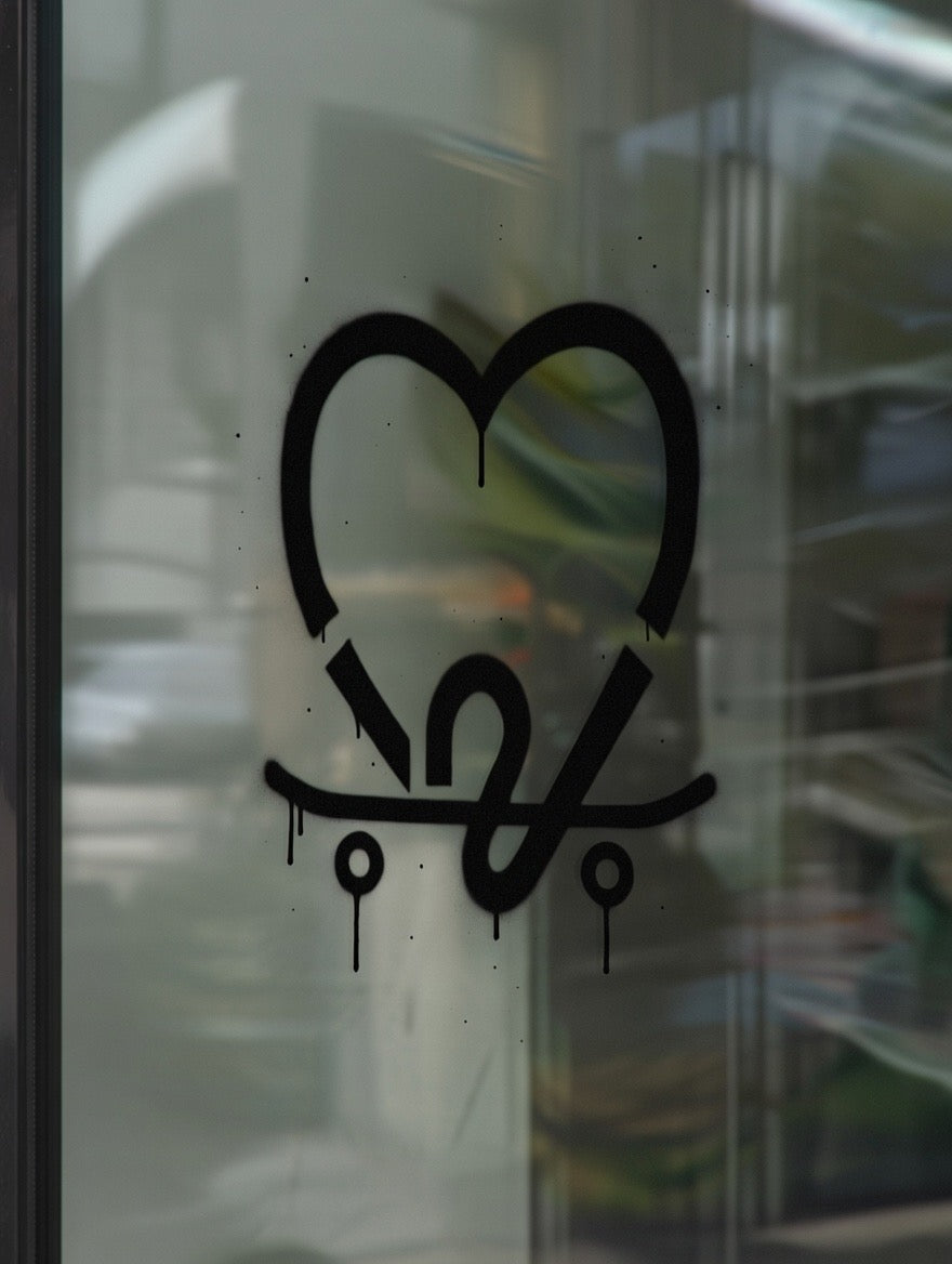 213 Heart Skate Decal