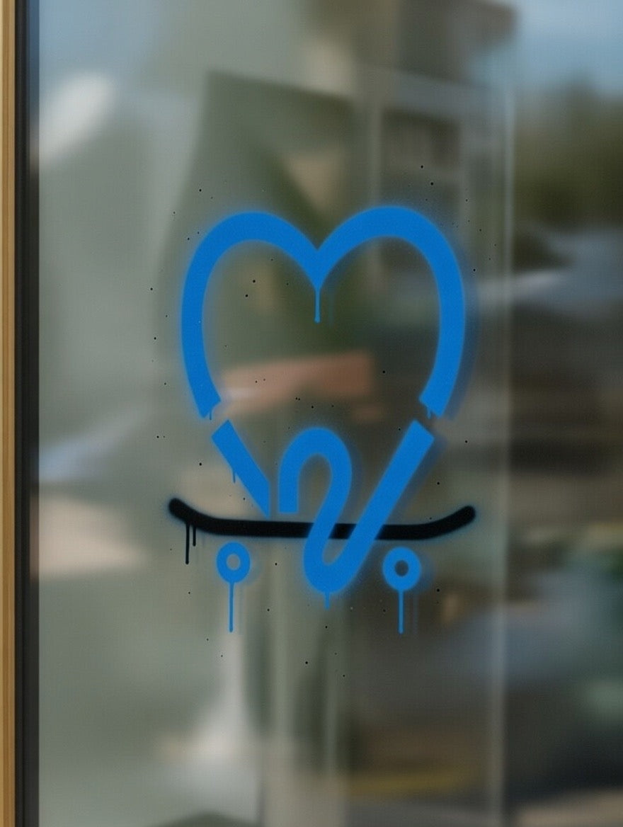 213 Heart Skate Decal