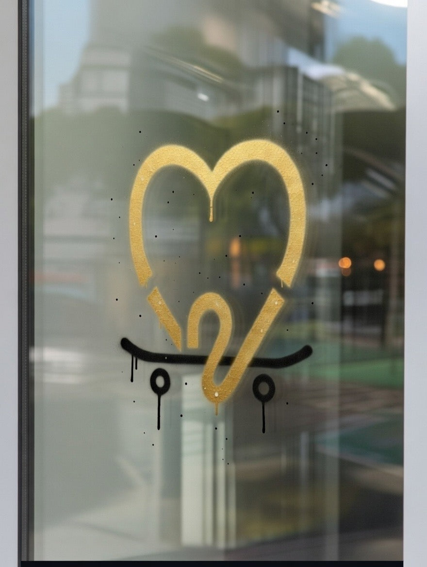 213 Heart Skate Decal