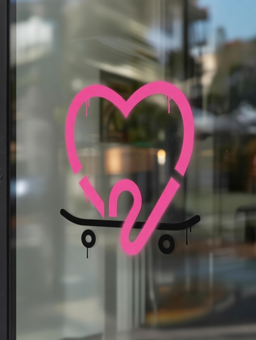 213 Heart Skate Decal