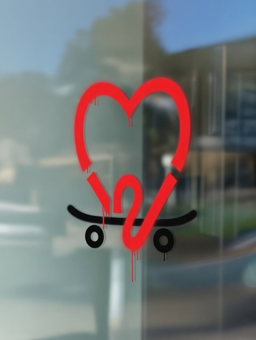 213 Heart Skate Decal