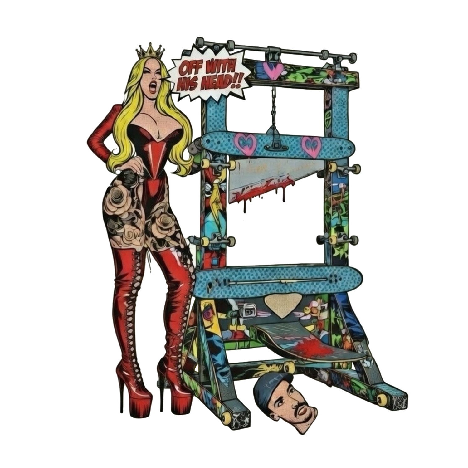 Skateboard Guillotine Vinyl Sticker
